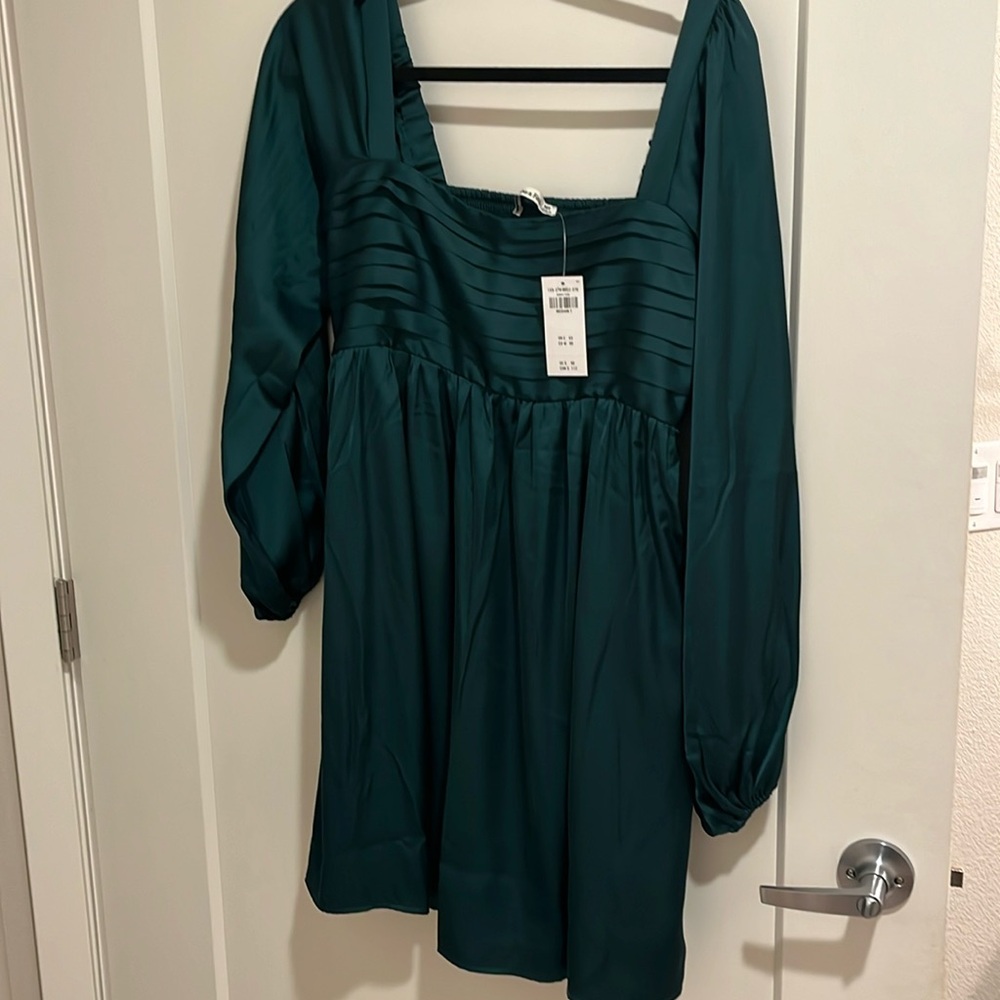 Abercrombie Emerson Satin Long Sleeved Mini Dress